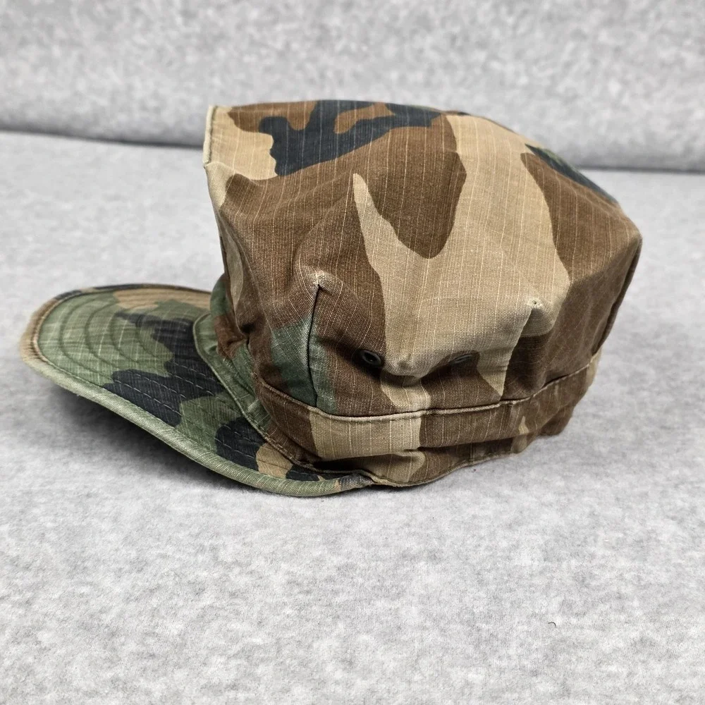 Military Army Woodland Camo Hat Cap Fitted Mens‎ Green Brown Patrol Ripstop
